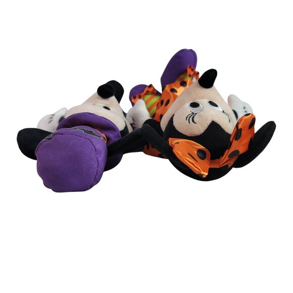 Disney Halloween Mickey & Minnie Plush Dolls 11" Cape Hat Bat Embroidered Eyes - Picture 7 of 10